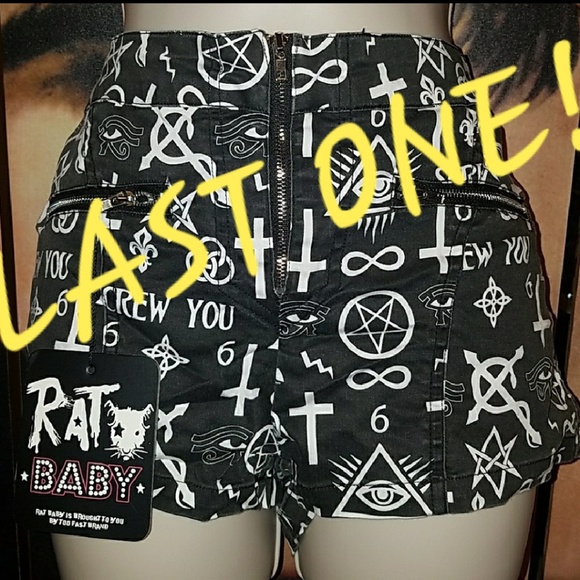 Rat Baby Pants - Rat Baby Screw You Rotten Shorts Halloween Punk